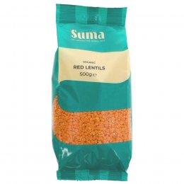 Suma Prepacks Organic Red Split Lentils - 500g