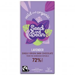 Seed and Bean Organic Extra Dark Chocolate Bar - Lavender - 85g
