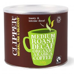 Clipper Fairtrade & Organic Medium Roast Decaf Instant Coffee - 500g
