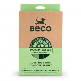 Beco Large Poop Bags with Handles - Unscented - 120 Bags