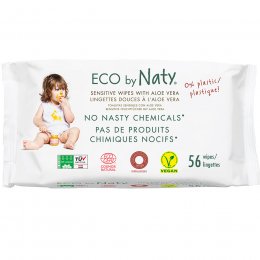 Eco by Naty Aloe Vera Sensitive Wipes - Pack of 56