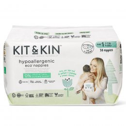 Kit & Kin Disposable Nappies - Mini Size 1 - Pack of 38