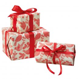 Recycled Wrapping Paper & Tags - Scandi Robins Print - Pack of 4