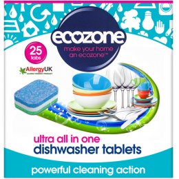 Ecozone Ultra All-In-One Dishwasher Tablets - 25 tabs