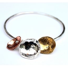 LA Jewellery Nectar Recycled & Ethically Sourced Silver, Copper & Brass Bangle