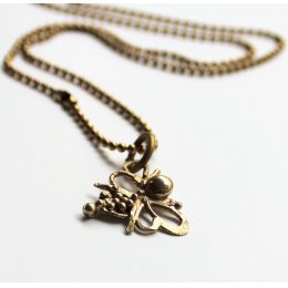 LA Jewellery Recycled Brass Nurture Bee Necklace