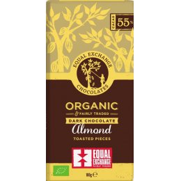 Equal Exchange 55 percent  Organic Almond Chocolate - 100g