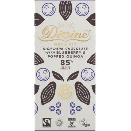 Divine Organic 85 percent  Dark Chocolate with Quinoa & Blueberry - 80g