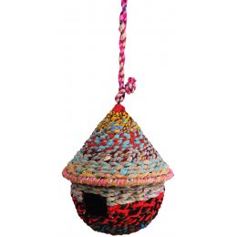 Recycled Fabric Round Bird House