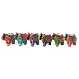 Handpainted Indian Elephant Tealight Holder