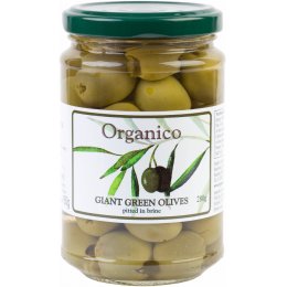 Organico Pitted Green Olives in Brine - 280g