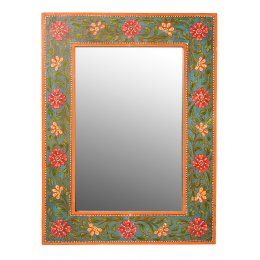 Hand Painted Wooden Wall Mirror - 30 x 40cm