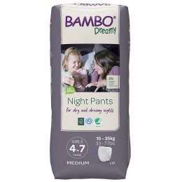 Bambo Nature Girls Dreamy Night Pants - 4-7 - Pack of 10