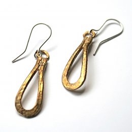 La Jewellery Recycled Brass Wave Earrings