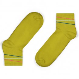 Unisock Kids Mustard Multi-Coloured Diagonal Stripes Ankle Socks