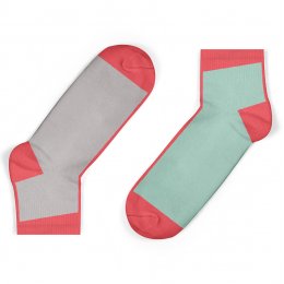 Unisock Kids Grey & Mint Contrast Ankle Socks