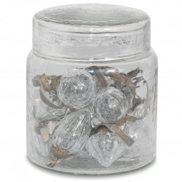 Adisa Clear Crackle Bauble Jar - Set of 16