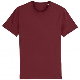 Organic Cotton Round Neck Short Sleeve T-Shirt - Burgundy