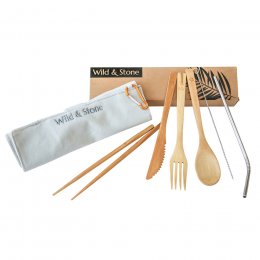 Wild & Stone Bamboo Picnic Cutlery Set - 8 Piece