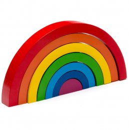 Bright Rainbow Wooden Stacking Puzzle