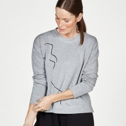 Thought Life Drawing Sweater - Grey Marle