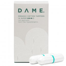 DAME Organic Cotton Tampons - Super - Pack of 14