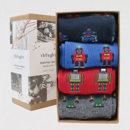 Thought Herman Robot Bamboo Sock Gift Box - UK7-11