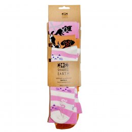 Fair Trade Cats & Dogs Bamboo Socks - 3 Pairs - UK3-7