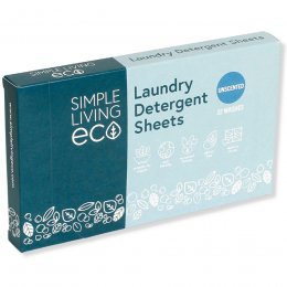 Simple Living Eco Non-Bio Laundry Detergent Sheets - Unscented - 32 Sheets