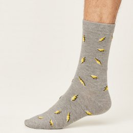 Thought Mid Grey Marle Lightning Bamboo Socks - UK7-11