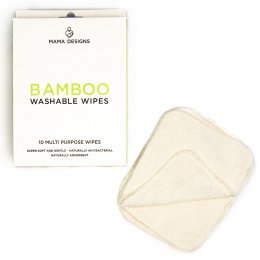 Mama Designs Bamboo Washable Cloth Wipes - Pack of 10