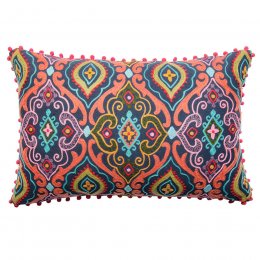 Embroidered Indian Design Cushion Cover - Blue
