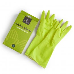 ecoLiving Natural Latex Rubber Gloves - Green