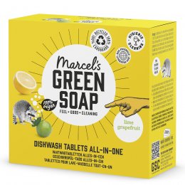 Marcels Green Soap All in One Dishwash Tabs - Grapefruit & Lime - 24 Tabs