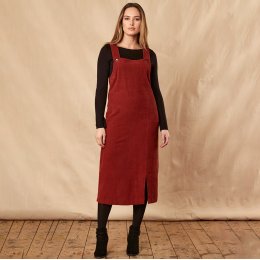 Nomads Cord Dungaree Dress - Russet