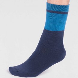 Thought Gordon Organic Cotton Plain Walker Socks - Slate Blue - UK7-11