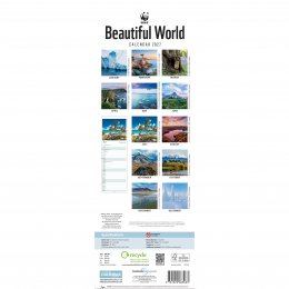 WWF Beautiful World 2026 Slim Wall Calendar