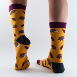 Doris & Dude Mustard Hedgehog Socks - UK3-7
