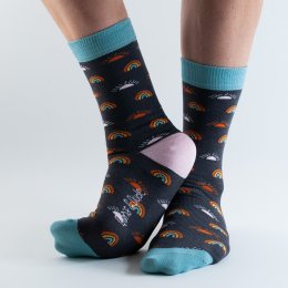 Doris & Dude Charcoal Rainbow Socks - UK3-7