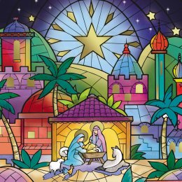 Stained Glass Window Charity Christmas Cards - Pack of 10