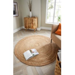 Plain Circle Jute Rug - Natural - Diameter 150cm