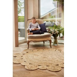 Jute Circles Rug - Natural - Diameter 150cm