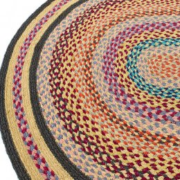 Oval Jute Rug - Multicoloured - 160x230cm