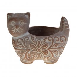 Terracotta Cat Planter