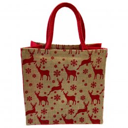 Reindeer Jute Bag - Large