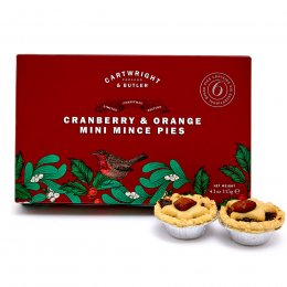 Cartwright & Butler Cranberry & Orange Mini Mince Pies - Pack of 6