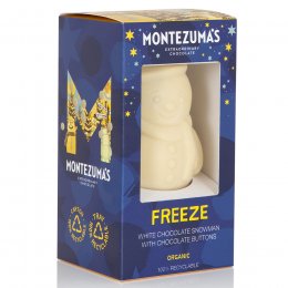 Montezumas Organic White Hollow Snowman with White Buttons - 100g