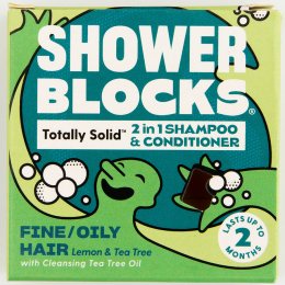Shower Blocks Solid 2-in-1 Shampoo & Conditioner - Fine/Oily Hair - 60g