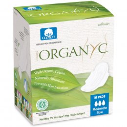 Organyc Organic Cotton Pads - Moderate Flow with Wings - Box of 10
