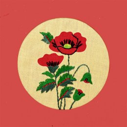 Fair Trade Embroidered Poppies Card